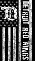 Detroit Red Wings Black And White American Flag logo decal sticker