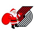 Portland Trail Blazers Santa Claus Logo Sticker Heat Transfer