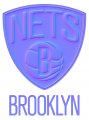 Brooklyn Nets Colorful Embossed Logo Sticker Heat Transfer