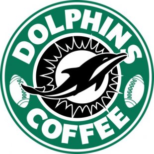 Miami Dolphins starbucks coffee logo decal sticker
