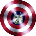 Captain American Shield With Milwaukee Bucks Logo Sticker Heat Transfer