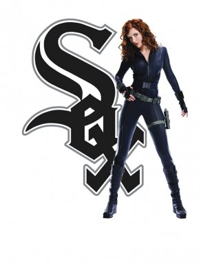 Chicago White Sox Black Widow Logo Sticker Heat Transfer