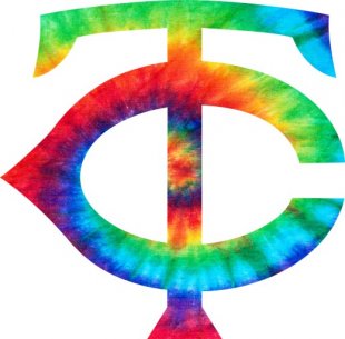 Minnesota Twins rainbow spiral tie-dye logo decal sticker
