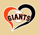 San Francisco Giants Heart Logo Sticker Heat Transfer