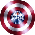 Captain American Shield With Edmonton Oilers Logo Sticker Heat Transfer