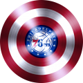 Captain American Shield With Philadelphia 76ers Logo Sticker Heat Transfer