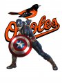Baltimore Orioles Captain America Logo Sticker Heat Transfer