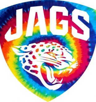 Jacksonville Jaguars rainbow spiral tie-dye logo decal sticker