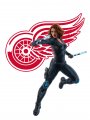 Detroit Red Wings Black Widow Logo Sticker Heat Transfer