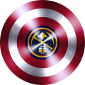 Captain American Shield With Denver Nuggets Logo Sticker Heat Transfer