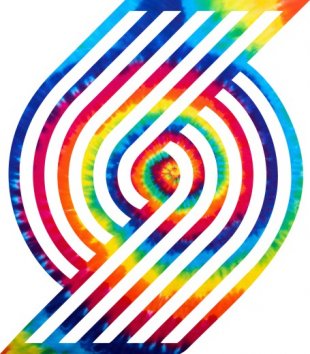 Portland Trail Blazers rainbow spiral tie-dye logo decal sticker