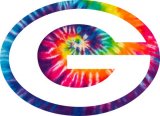 Green Bay Packers rainbow spiral tie-dye logo decal sticker