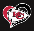 Kansas City Chiefs Heart Logo Sticker Heat Transfer