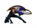 Baltimore Ravens Black Widow Logo Sticker Heat Transfer