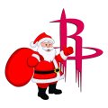 Houston Rockets Santa Claus Logo Sticker Heat Transfer