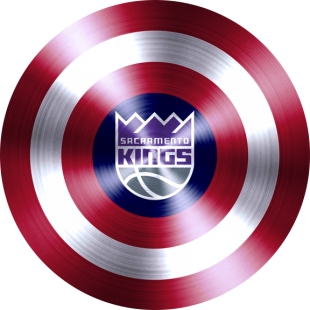 Captain American Shield With Sacramento Kings Logo decal sticker