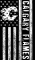 Calgary Flames Black And White American Flag logo decal sticker