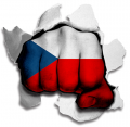 Fist Czech Republic Flag Logo Sticker Heat Transfer
