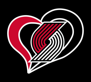 Portland Trail Blazers Heart Logo Sticker Heat Transfer