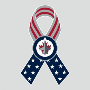 Winnipeg Jets Ribbon American Flag logo Sticker Heat Transfer