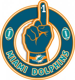 Number One Hand Miami Dolphins logo Sticker Heat Transfer