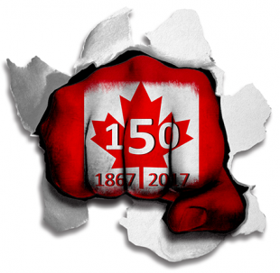 Fist Canada 150 Flag Logo Sticker Heat Transfer