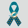 Miami Dolphins Ribbon American Flag logo decal sticker