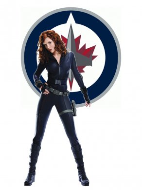 Winnipeg Jets Black Widow Logo Sticker Heat Transfer