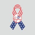 New York Yankees Ribbon American Flag logo decal sticker