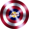 Captain American Shield With Los Angeles Lakers Logo decal sticker