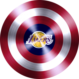 Captain American Shield With Los Angeles Lakers Logo Sticker Heat Transfer