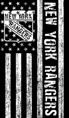 New York Rangers Black And White American Flag logo decal sticker
