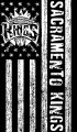 Sacramento Kings Black And White American Flag logo Sticker Heat Transfer