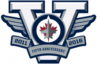 Winnipeg Jets 2015 16 Anniversary Logo Sticker Heat Transfer