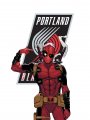 Portland Trail Blazers Deadpool Logo Sticker Heat Transfer