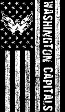 Washington Capitals Black And White American Flag logo decal sticker