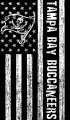 Tampa Bay Buccaneers Black And White American Flag logo decal sticker