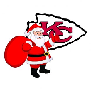 Kansas City Chiefs Santa Claus Logo Sticker Heat Transfer