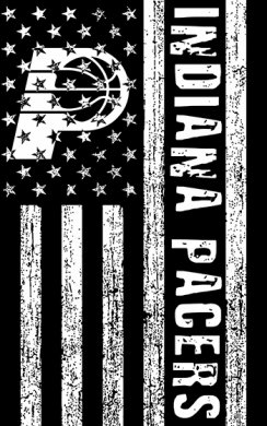 Indiana Pacers Black And White American Flag logo decal sticker