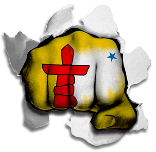 Fist Nunavut Flag Logo decal sticker