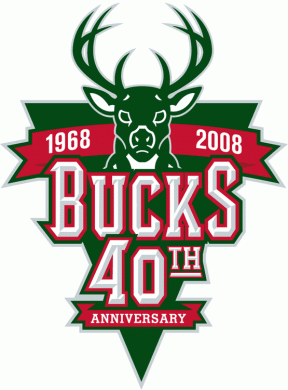 Milwaukee Bucks 2007-2008 Anniversary Logo Sticker Heat Transfer