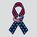 Columbus Blue Jackets Ribbon American Flag logo Sticker Heat Transfer