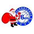 Philadelphia 76ers Santa Claus Logo Sticker Heat Transfer