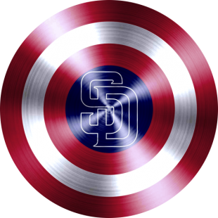 Captain American Shield With Pan Piego Padres Logo decal sticker