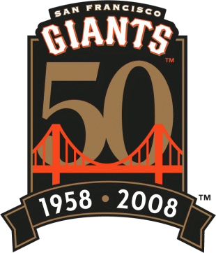 San Francisco Giants 2008 Anniversary Logo Sticker Heat Transfer