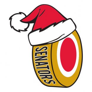 Ottawa Senators Hockey ball Christmas hat logo Sticker Heat Transfer