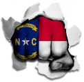 Fist North Carolina State Flag Logo Sticker Heat Transfer