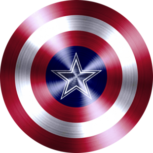 Captain American Shield With Dallas Cowboys Logo Sticker Heat Transfer