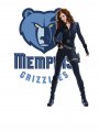 Memphis Grizzlies Black Widow Logo Sticker Heat Transfer