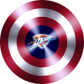 Captain American Shield With Oklahoma City Thunder Logo decal sticker